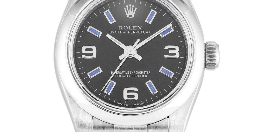 Ladies Rolex Replica Oyster Perpetual Best 176200 26mm Black Dial